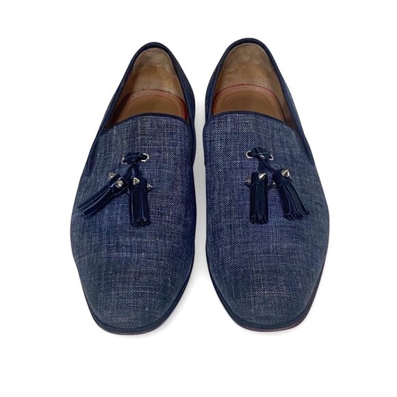 Christian Louboutin Blue Danim Dandelion Tassel Loafers Size 40